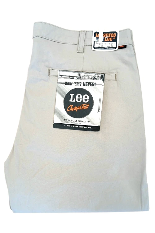 Lee Slim Straight Cashmere spodnie materiałowe beżowe męskie