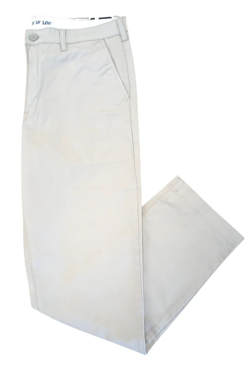 Lee Slim Straight Cashmere spodnie materiałowe beżowe męskie - widok z przodu