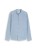 Niebieska koszula męska na stójce bawełniano-lniana Tom Tailor Regular Cotton Linen Shirt- ułożona na płasko
