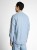 Niebieska koszula męska na stójce bawełniano-lniana Tom Tailor Regular Cotton Linen Shirt - widok z tyłu