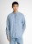 Niebieska koszula męska na stójce bawełniano-lniana Tom Tailor Regular Cotton Linen Shirt