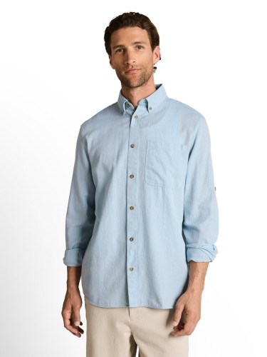 Koszula męska błękitna z długim rękawem Tom Tailor Structured Shirt Regular