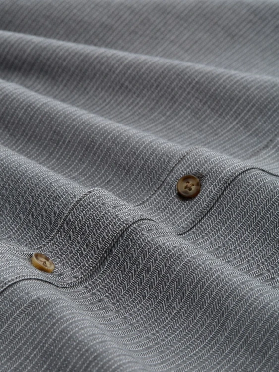 Koszula męska bawełniana szara Tom Tailor Regular Fit Shirt - zbliżenie na materiał