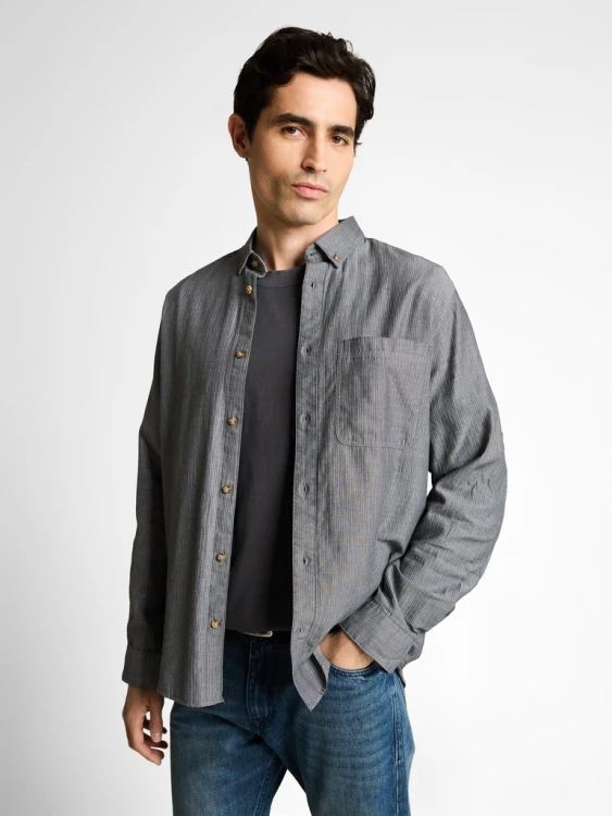 Koszula męska bawełniana szara Tom Tailor Regular Fit Shirt