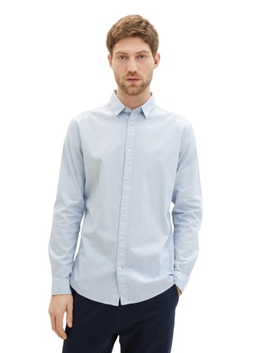 Koszula męska Slim Fit niebieska Tom Tailor Fitted Shirt With Texture