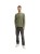 Koszulka z długim rękawem męska zielona Tom Tailor Long-sleeved cotton Henley - widoczny cały model